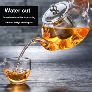 Varme Resistent Glas Tekande Infusionsenheden Med Rustfrit Stål Filter Kinesiske Kung Fu Te Kedel Og Tekande Drikke Hjem Indretning