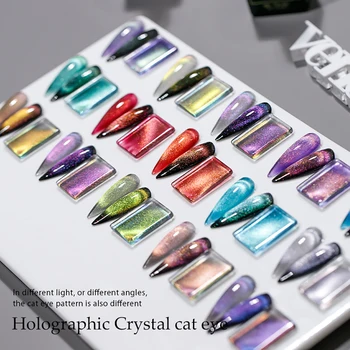 Vendeeni Nye Farverige Krystal Cat Eye Gel Neglelak 9D Aurora Cat ' s Eye Gel Lak Magnetiske Hybrid UV-Soak Off Gel Lak