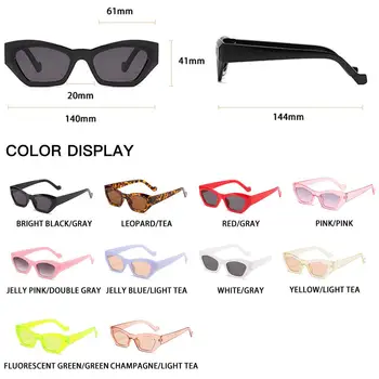 Vintage Cat Eye Solbriller Kvinder 2021 Luksus Mærke Mode Candy Farve Rejse Sol Briller Damer UV400 Nuancer zonnebril dames
