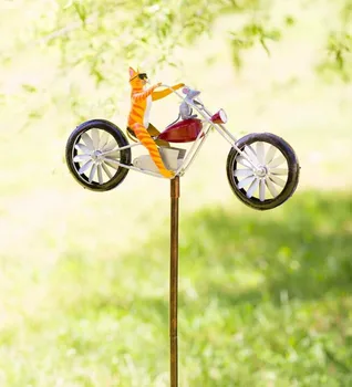 Vintage Cykel-Vind Spinner Metal Spil Frog Motorcykel Ridning Vindmølle Dekoration Til Gården og Haven dekoration