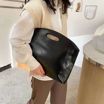 Vintage Kvinder Håndtasker Dokument Laptop Tasker PU Læder Dame Business Taske Mode Udsøgt Shopping Taske