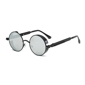 Vintage Kvinder Steampunk Solbriller Brand Design Runde Solbriller til mænd, kvinder retro de sol UV400 sol briller briller