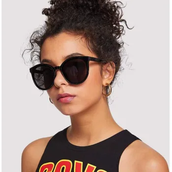 Vintage Solbriller Kvinder Rund Ramme Ocean Linse solbriller Belagt Internet-Berømthed Anbefaler Gafas oculos feminino