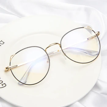 Vintage Studerende Rundt Anti-Stråling Optiske Briller Briller Briller Ramme