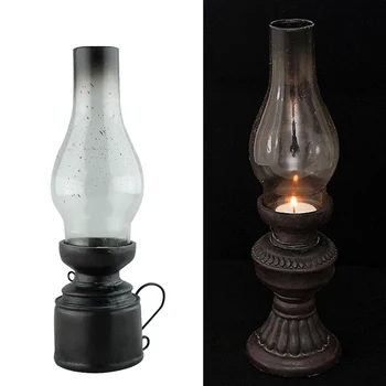 Vintage Style petroleumslampe lysestage i Antik Lysestage Dekoration Harpiks Kunsthåndværk, Restaurant, Bar, Soveværelse, Stue