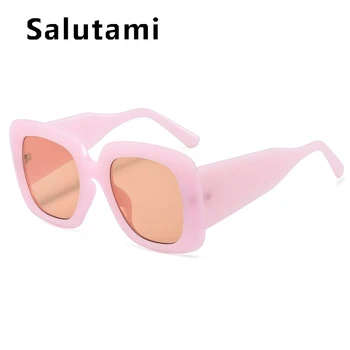 Vintage Tyk Kant Overdimensionerede Square Solbriller Til Kvinder Fashion Brand Gradient Elegant Hvid Pink Solbriller Kvindelige 2021 Ny