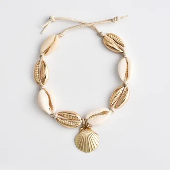 Vintage antik Guld farve ankelkæde kvinder pailletter geometriske perler armbånd armbånd Boheme anklet armbånd Boho fod juvel