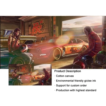 Vintage bil Ferrari plakater og lærred malerier, klassiske racing tegneserie bil vægmalerier, der anvendes til boligindretning