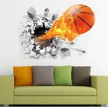 Vægoverføringsbillede basketball soveværelse mærkat producenter direkte tre-dimensionelle vægdekoration mærkat vægmaleri