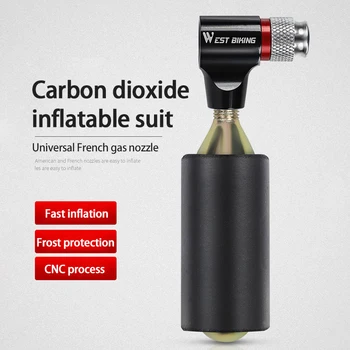WEST BIKING Cykel Pumpe Mini Bærbare CO2-Emergency Pumpe Cykel Pumpe Kompakt Kuldioxid Afgift Uden gasflaske