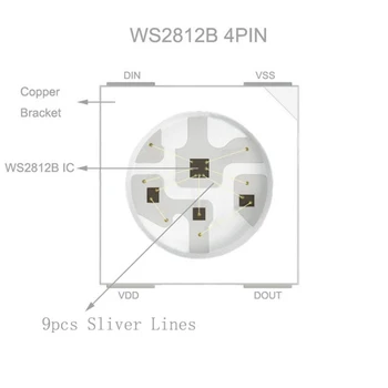WS2812B RGB LED Chip 5050SMD Sort/Hvid PCB SMD 5050 WS2812 IC Individuelt Adresserbar Chip Pixels For LED Strip Lights dc 5 v