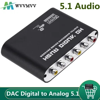 WVVMVV5.1 CH-lyd dekoder SPDIF Coaxial-til-RCA DTS, AC3 Optisk digital Forstærker Analog Converte forstærker HD Audio Rush