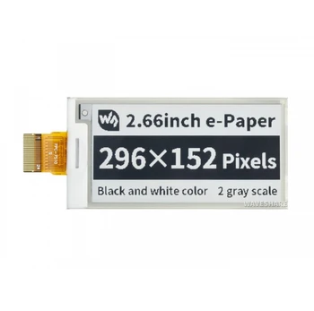Waveshare 296*152, 2.66 tommer e-Papir, E-Ink Raw Display Panel, Sort / Hvid