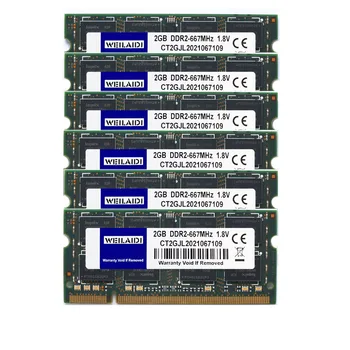 Weilaidi 10stk masse 2GB PC2-6400S DDR2 800MHz 200pin 1,8 V SO-DIMM-modul, der Anvendes Engros RAM til Bærbar Hukommelse
