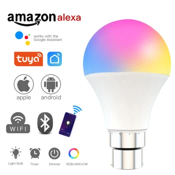 Wifi Slimme Lampe 12W 15W Kleur Veranderende Licht E27 Rgb Rgbw Led-Lampe Dimbare Alexa Kompatibel Tuya smart Leven App Google