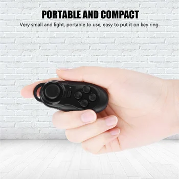 Wireless Gamepad Bluetooth 3.0 Multifunktionelle Sort Letvægts Mini Bærbare VR Smart Telefon Selfie Video Spil Fjernbetjening