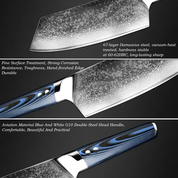 XITUO Damascus Knive Kokkens Kniv Japansk køkkenkniv Damaskus VG10 67 Lag Rustfrit Stål Knive Ultra Skarpe G10 Håndtere Nye