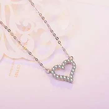 XIYANIKE 925 Sterling Sølv Smykker, Skinnende CZ Cz Kærlighed Hjerte Form Halskæde Til Kvinder Gave Collares 2019 Ny Gave