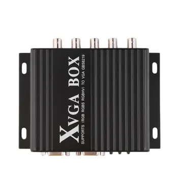 XVGA Box RGB RGBS RGBHV MDA CGA EGA til VGA Industrielle Overvåge Video Converter med OS Plug Power Adapter, Sort