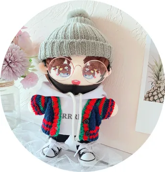 Xiao Zhan Idol Bløde Dukke Tøj, der Passer Puppet Stjerne Sweater Hvid Tøj Bukser, der Passer 20cm Baby Tøj, Dukke Kjole Op