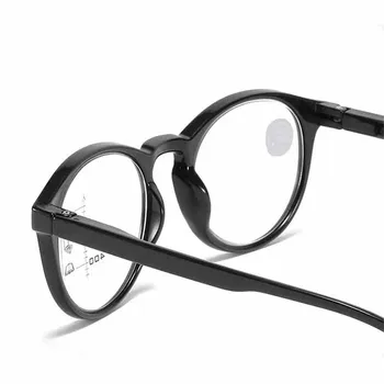 XojoX Progressiv Multifokal Læsning Briller Kvinder Mænd Vintage Brillerne, Langsynethed Runde Langsynethed Briller +1.5 2.5 3.5
