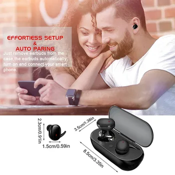 Y30 TWS Bluetooth-5.0 Trådløse In-ear støjreduktion Stereo Høretelefoner, Earbuds
