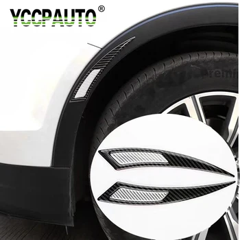 YCCPAUTO Ægte Carbon Fiber Bil Mærkat Auto Hjul Øjenbryn refleksbånd Anti-Ridse Advarsel Trim Bar 2Pcs/masse