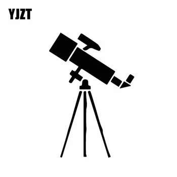 YJZT 10CM*14.7 CM Laboratorium Vise Teleskop Astronomi Vinly Decal Bil Mærkat Tegnefilm Enkelhed Sort/Sølv C27-0325