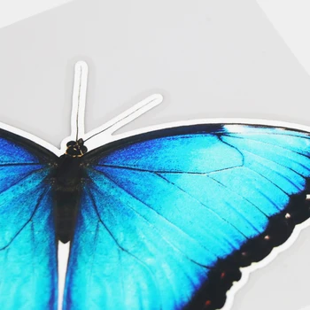 YJZT 16.8×13.7 CM Blå Flash Butterfly Kreativ Dekoration Auto Vindue Dør Decals Tegnefilm Bil Klistermærker 21A-0097