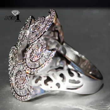YaYI Smykker Mode Prinsesse Cut Gren Indstilling Hvide Cubic Zirconia Sølv Farve Engagement Bryllup Part Blade Gave Ringe