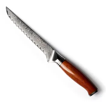 Yarenh 6 Tommer Udbening Kniv - Professionelt Køkken Kokkens Kniv - 73 Lag Damaskus High Carbon Stål - Skarpe Nytte Madlavning Værktøj