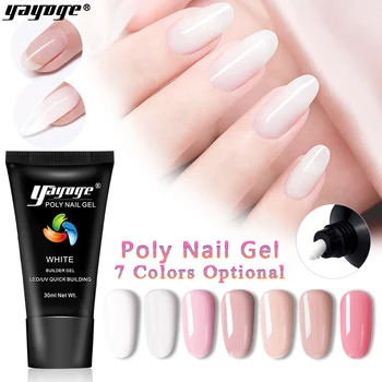 Yayoge Poly Nail Gel Hurtig Opbygning af gel polish 7 Farver Builder Gel Nail Art Tips Ekstraudstyr Slip Løsning, Hurtig Udvidelse Gel