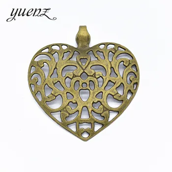YuenZ 2stk Antik sølv farve Hjerte-formet Charme Vedhæng til Armbånd, Halskæde Smykker Tilbehør Diy Smykker at Gøre A89