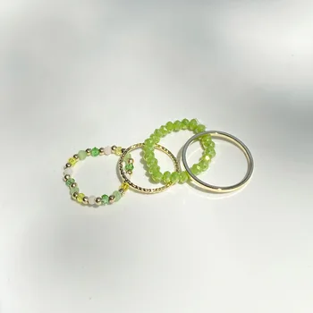 ZN 2021 4pc/set koreansk Mode Farverige Gennemsigtige Ringe Til Kvinder, Enkel Og Ultimative Akryl Harpiks Ring Party Smykker