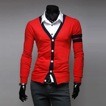 ZOGAA Mærke Mænd Trøjer med V-Hals Casual Mode ensfarvet Cardigan Sweater Frakke Streetwear af Høj Kvalitet Mænd Strik Pullover