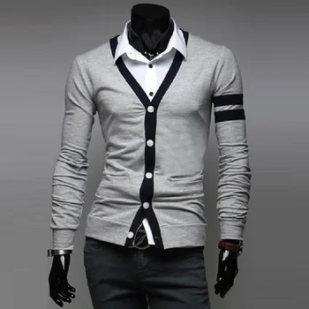 ZOGAA Mærke Mænd Trøjer med V-Hals Casual Mode ensfarvet Cardigan Sweater Frakke Streetwear af Høj Kvalitet Mænd Strik Pullover