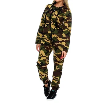 ZOGAA Sætter Kvinder Nye Mode Camouflage Træningsdragt, Jogging Dragt, Hætte Sweatshirt Bukser 2 Stykke Hættetrøjer S-2XL Casual Outfits