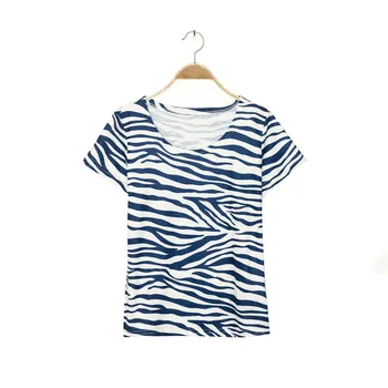 Zebra Striber Print Kvinder ' s T-Shirt 2021 Nye Sommer Damer O-Hals, Korte Ærmer Simpel Tee Toppe