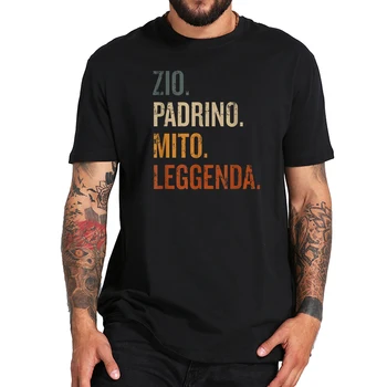 Zio Padrino Mito Leggenda T-Shirt i Høj Kvalitet, Korte Ærmer Mænd Oprindelige Design T-Shirt EU-Størrelse i Bomuld Tee Toppe
