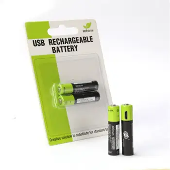 Znter AAA Genopladelige Batteri 400mah Mirco USB-1,5 v Genopladeligt lithium-polymer batteri med oplader kabel