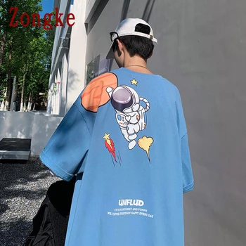 Zongke Tegnefilm Harajuku T-Shirts Sommeren Streetwear Grafisk Sjove T-Shirts Til Mænd, Tøj, Hip Hop 2XL 2021 Nye Ankomst
