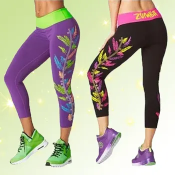 Zumba yoga tøj aerobic tøj kører tøj, dans tøj fitness enhed bukser iført leggings leggings Z595
