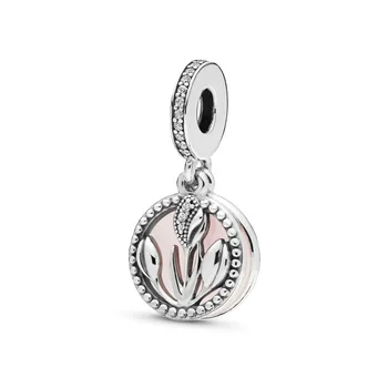 Ægte 925 Sterling Sølv med krystal Hjerte Perle Stien til Kærlighed Vedhæng Passer Originalt Til Kvinder DIY armbånd Armbånd Smykker Gave