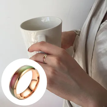 Ægte Hæmatit Ringe Temperatur Følsomme Glasur Farverige Ringe til Kvinder forlovelsesfest Smykker Tilbehør Anillos Bague