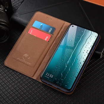 Ægte Læder Tilfældet For Xiaomi Poco X3 NFC M3 Mi 10T Pro Lite Tegnebog Flip Cover Redmi Note 9 9s 9A 9C 8 7 Ultra Tynd Coque Kort
