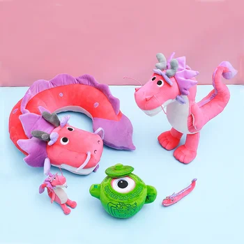 Ønsker Dragon Animationsfilm Plys Legetøj Udstoppede Dyr Blød Dinosaur Dukker Fødselsdag Gave til Børn Tegnefilm Kawaii Plys U-Form Pude